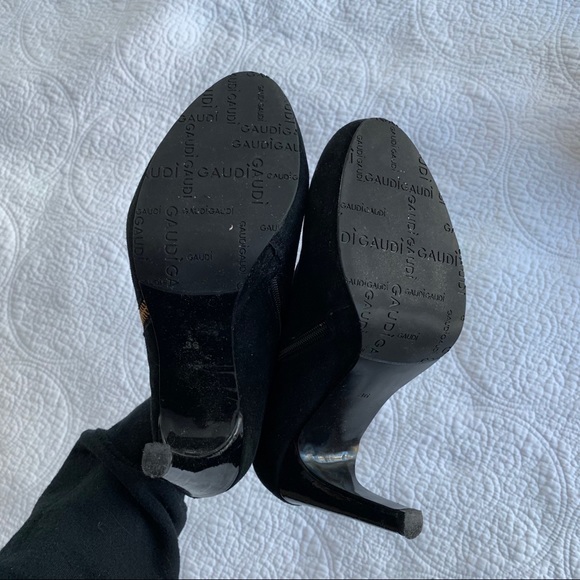 Gaudi Black and Gold Ankle Boots - Picture 6 of 7